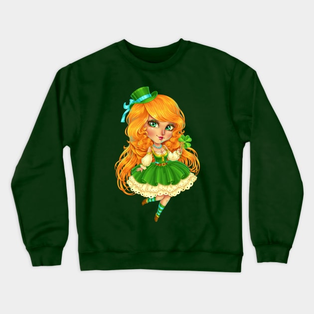 St. Patrick Chibi Crewneck Sweatshirt by Dimary